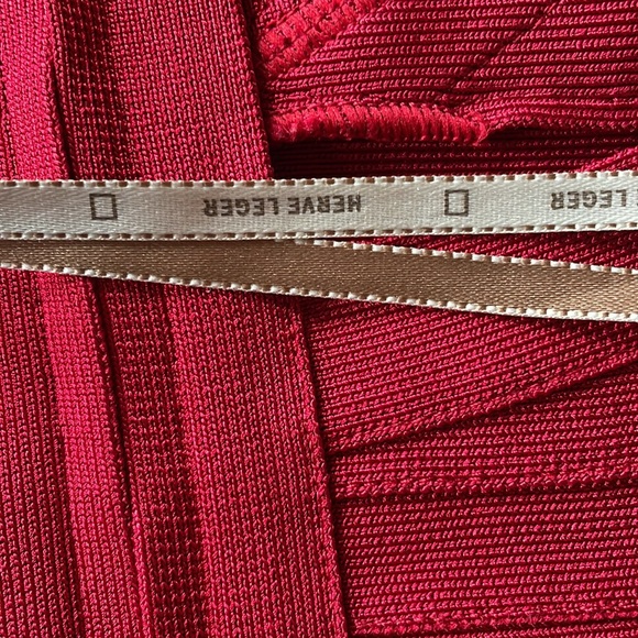 Herve Leger Zariah Dress Sz S Lipstick Red - Picture 10 of 11
